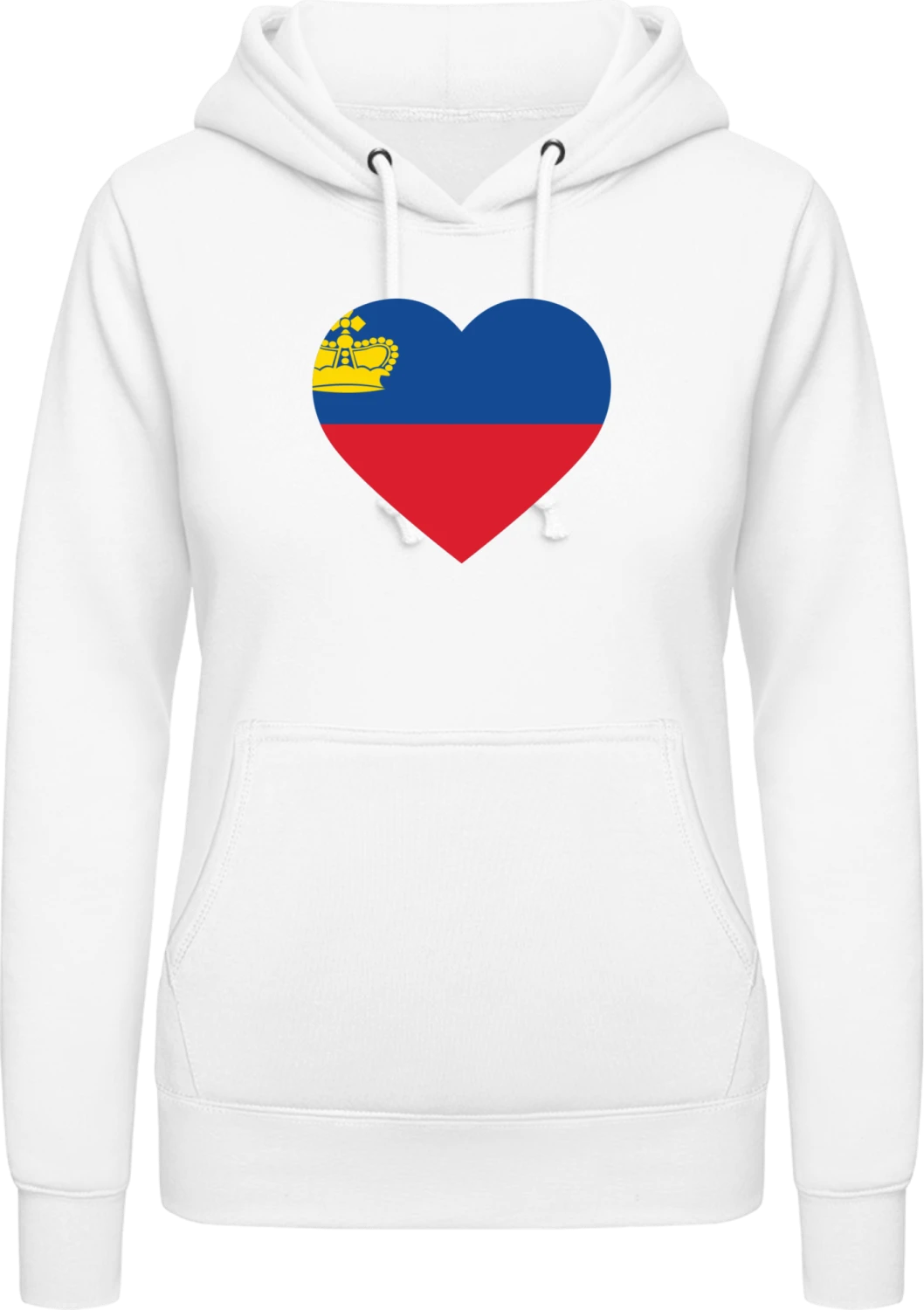 Liechtenstein Heart - Arctic white AWDis ladies hoodie - Front