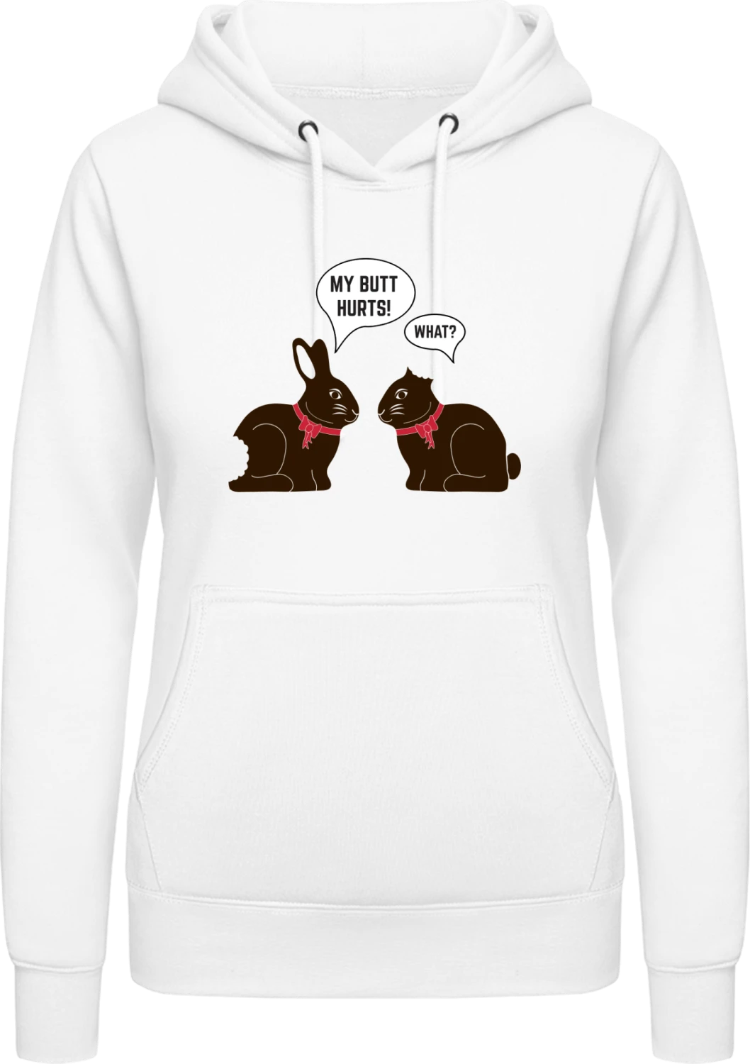 My Butt Hurts What - Arctic white AWDis ladies hoodie - Front