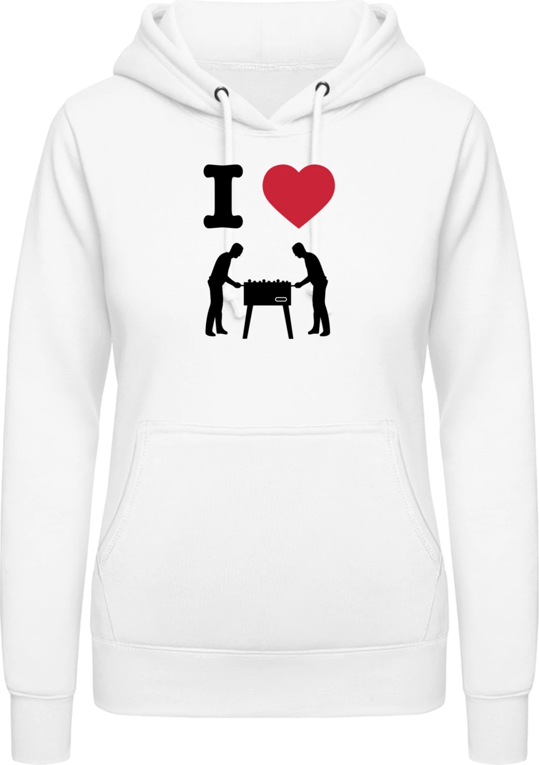 I Love Table Football - Arctic white AWDis ladies hoodie - Front