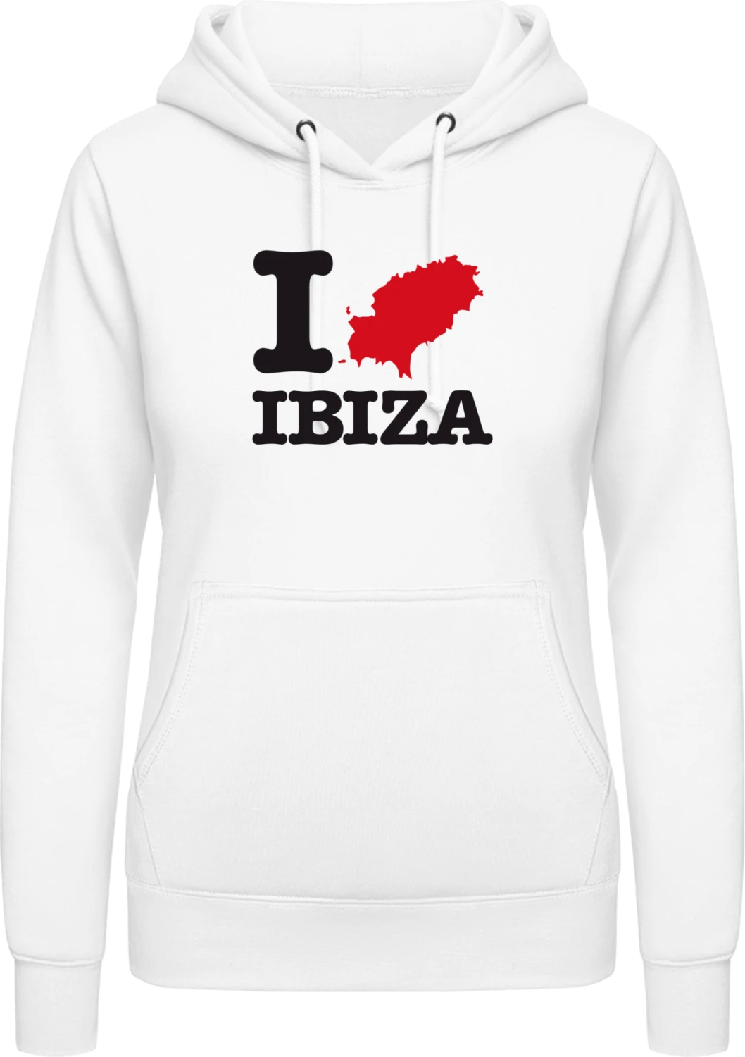 I Love Ibiza - Arctic white AWDis ladies hoodie - Front