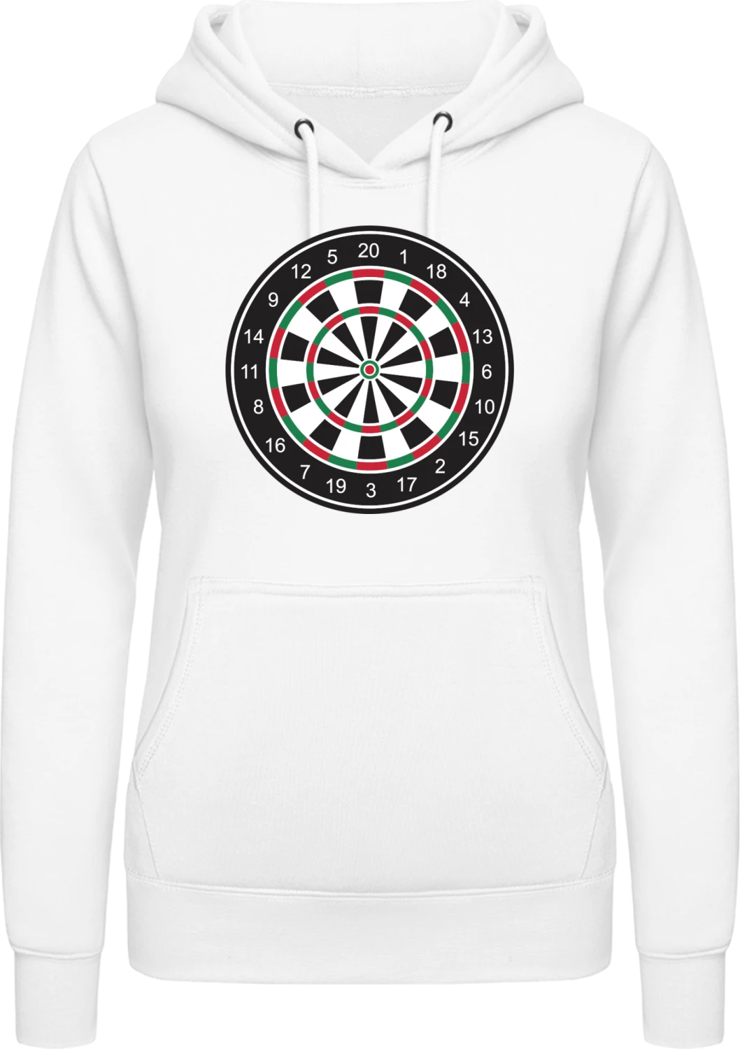 Darts Target - Arctic white AWDis ladies hoodie - Front