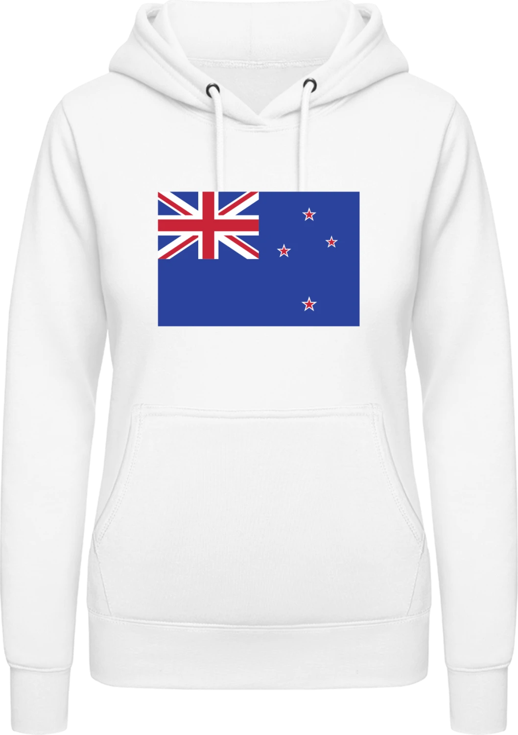 New Zeeland Flag - Arctic white AWDis ladies hoodie - Front