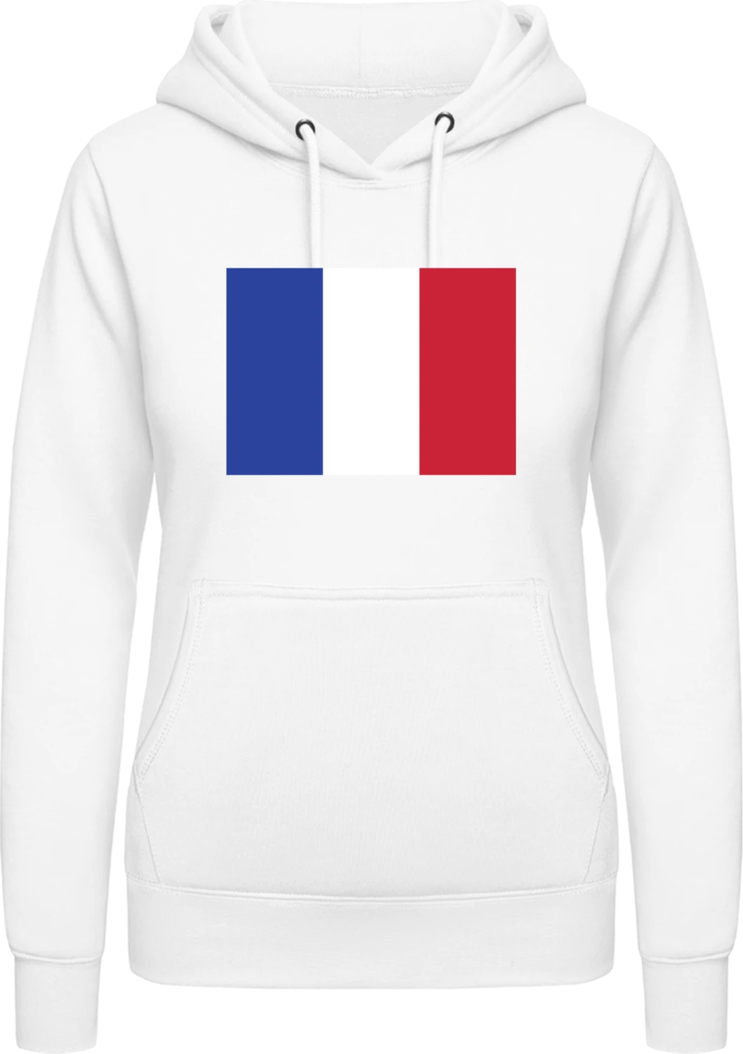 France Flag - Arctic white AWDis ladies hoodie - Front