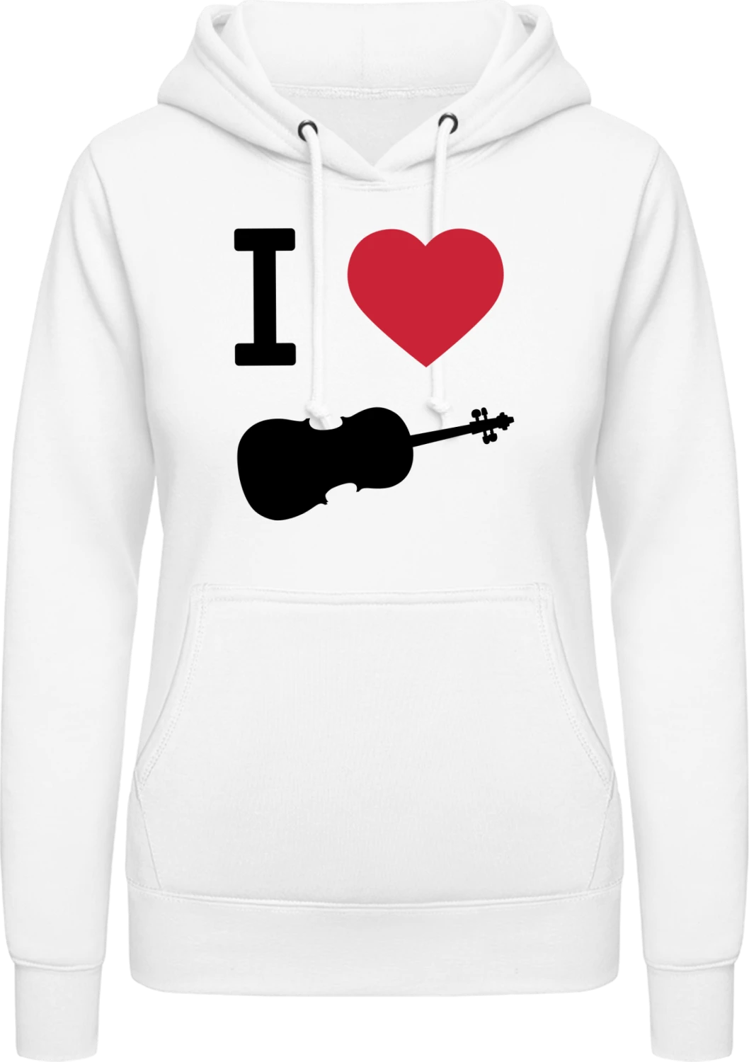 I Heart Violin - Arctic white AWDis ladies hoodie - Front