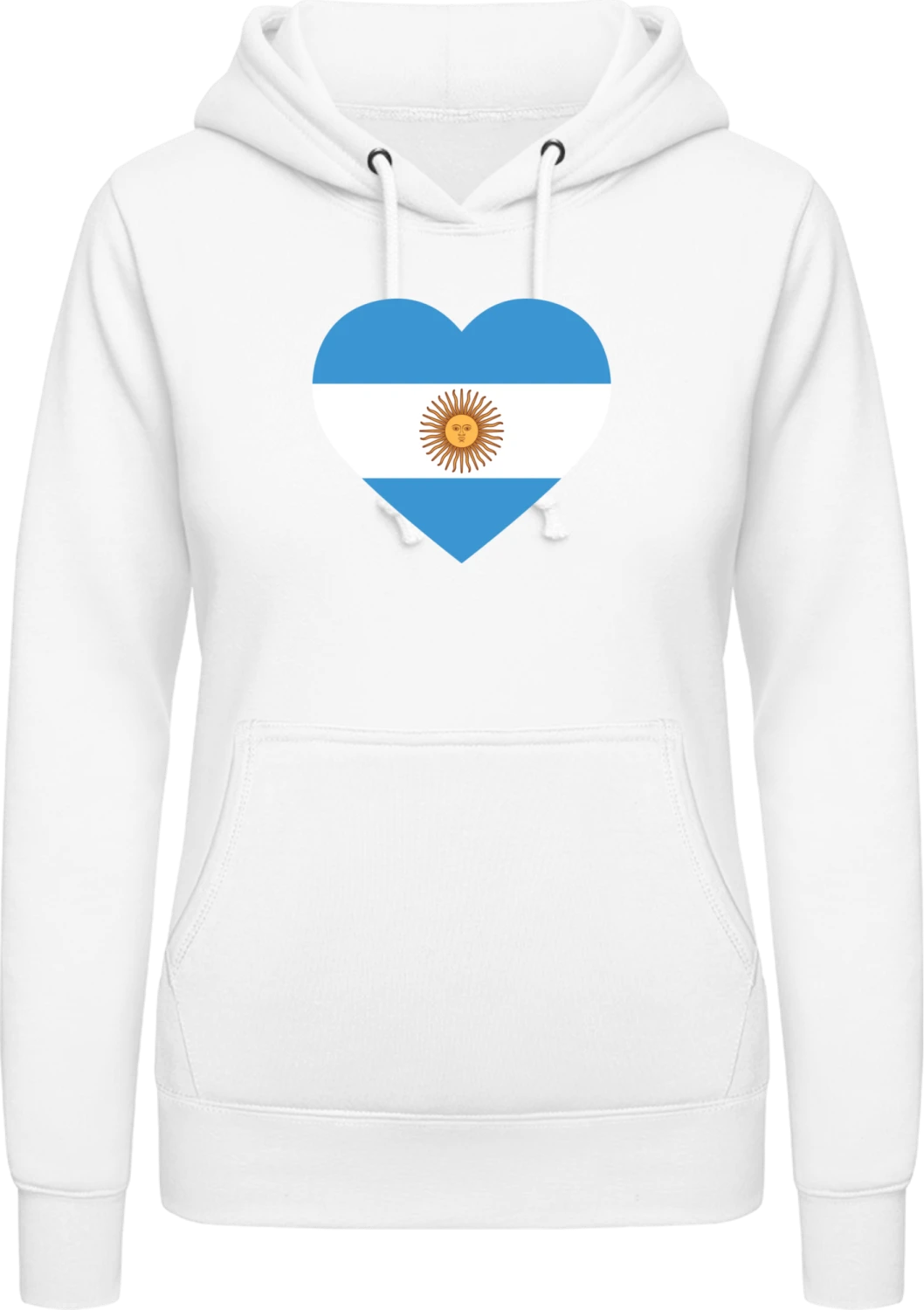 Argentina Heart Flag - Arctic white AWDis ladies hoodie - Front