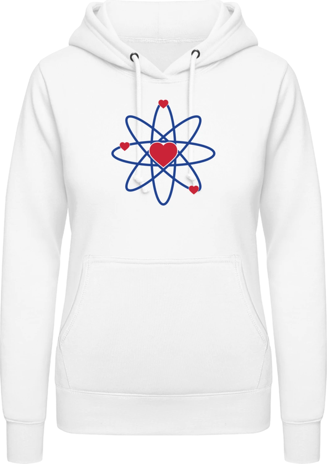 Love Molecules - Arctic white AWDis ladies hoodie - Front