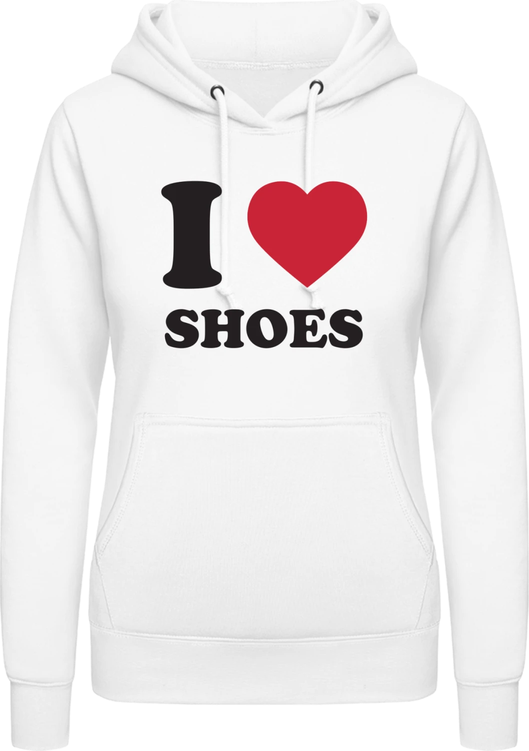 I Heart Shoes - Arctic white AWDis ladies hoodie - Front