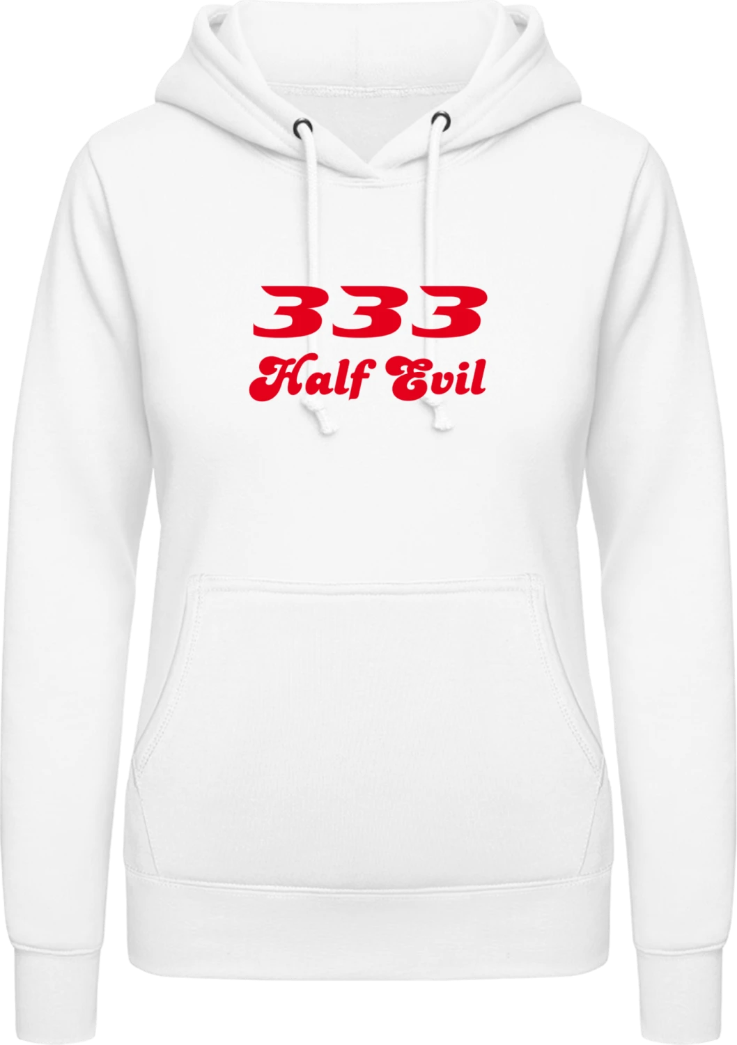 333 Half Evil - Arctic white AWDis ladies hoodie - Front