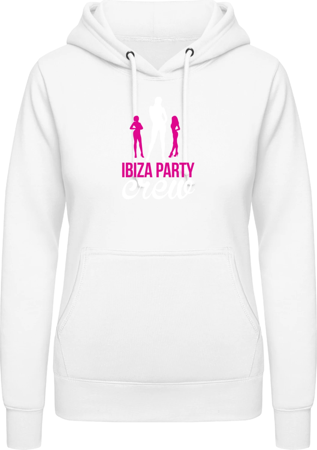 Ibiza Party Crew - Arctic white AWDis ladies hoodie - Front