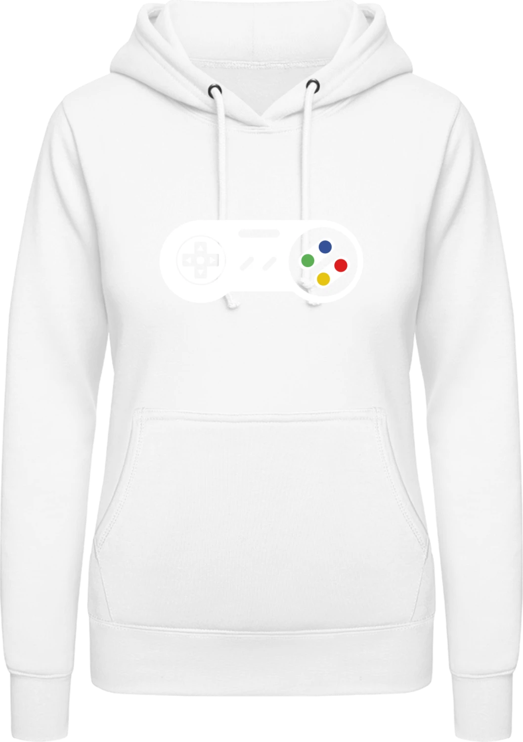 SNes Controller - Arctic white AWDis ladies hoodie - Front