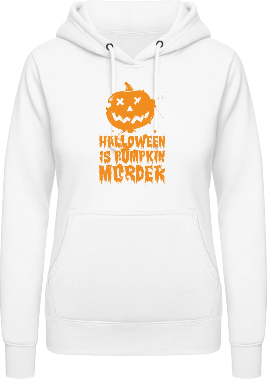 Halloween Is Pumkin Murder - Arctic white AWDis ladies hoodie - Front