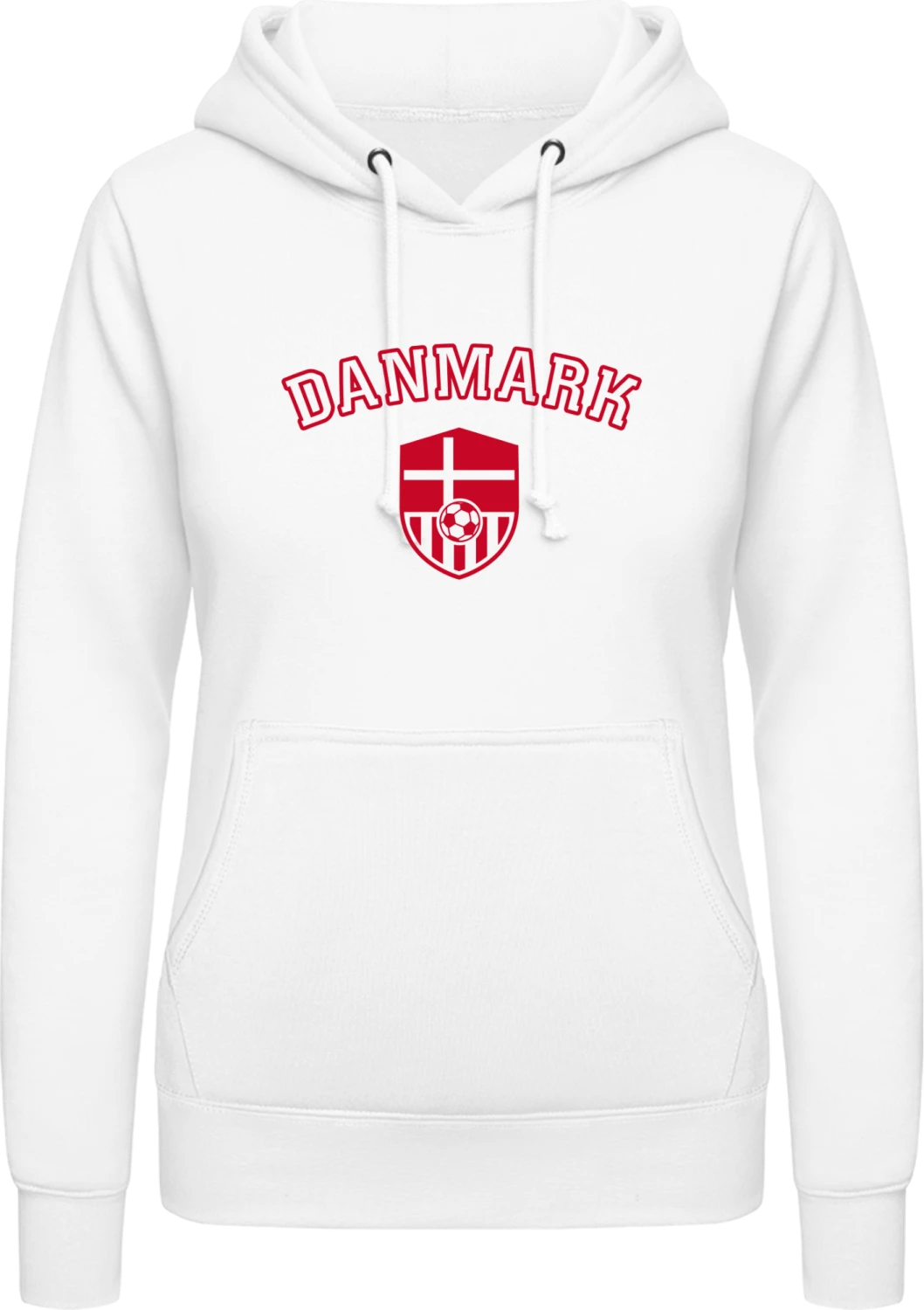 Danmark - Arctic white AWDis ladies hoodie - Front