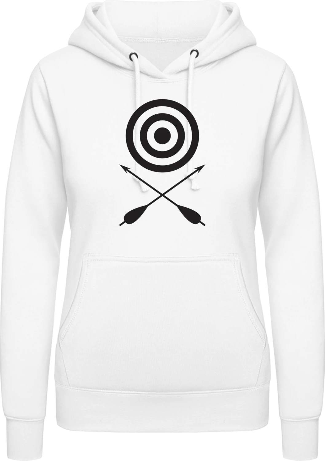 Archery Target And Crossed Arrows - Arctic white AWDis ladies hoodie - Front