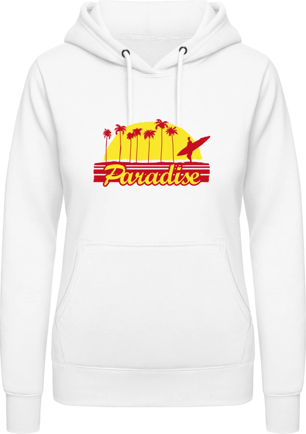 Surf Paradise - Arctic white AWDis ladies hoodie - Front