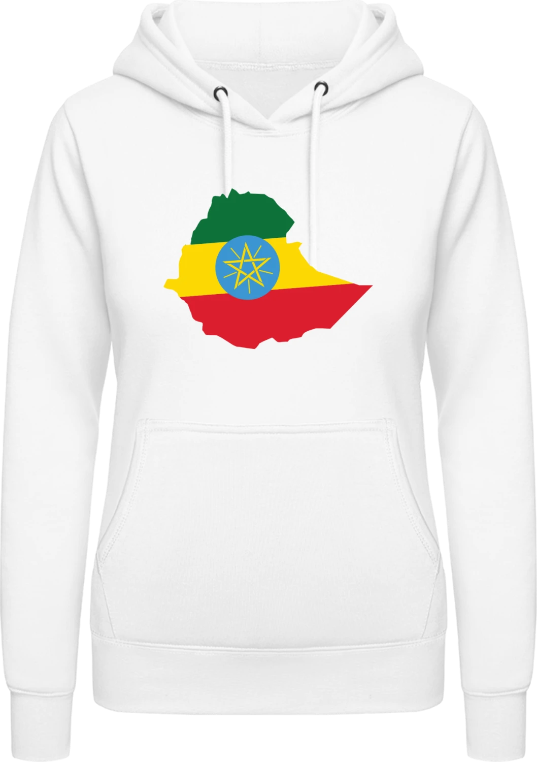 Ethiopia - Arctic white AWDis ladies hoodie - Front