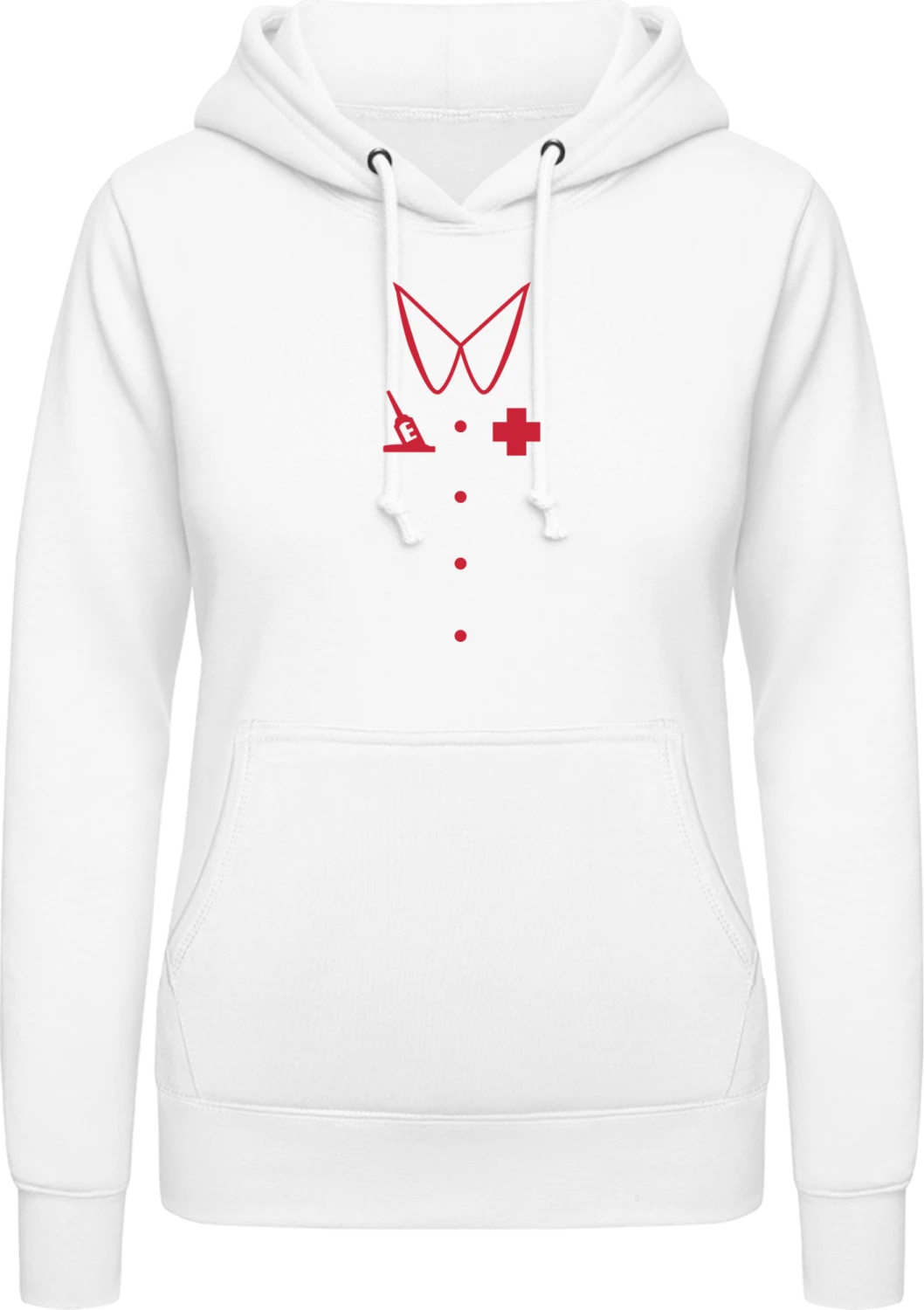 Nurse Costume - Arctic white AWDis ladies hoodie - Front