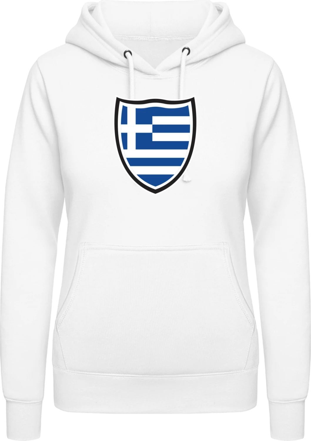 Greece Shield Flag - Arctic white AWDis ladies hoodie - Front