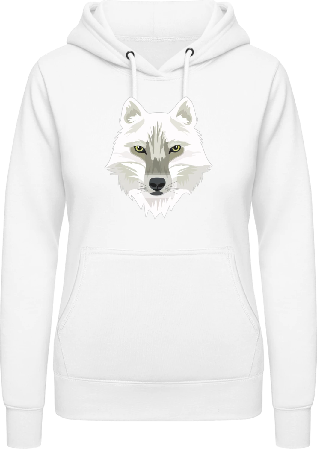 White Wolf - Arctic white AWDis ladies hoodie - Front