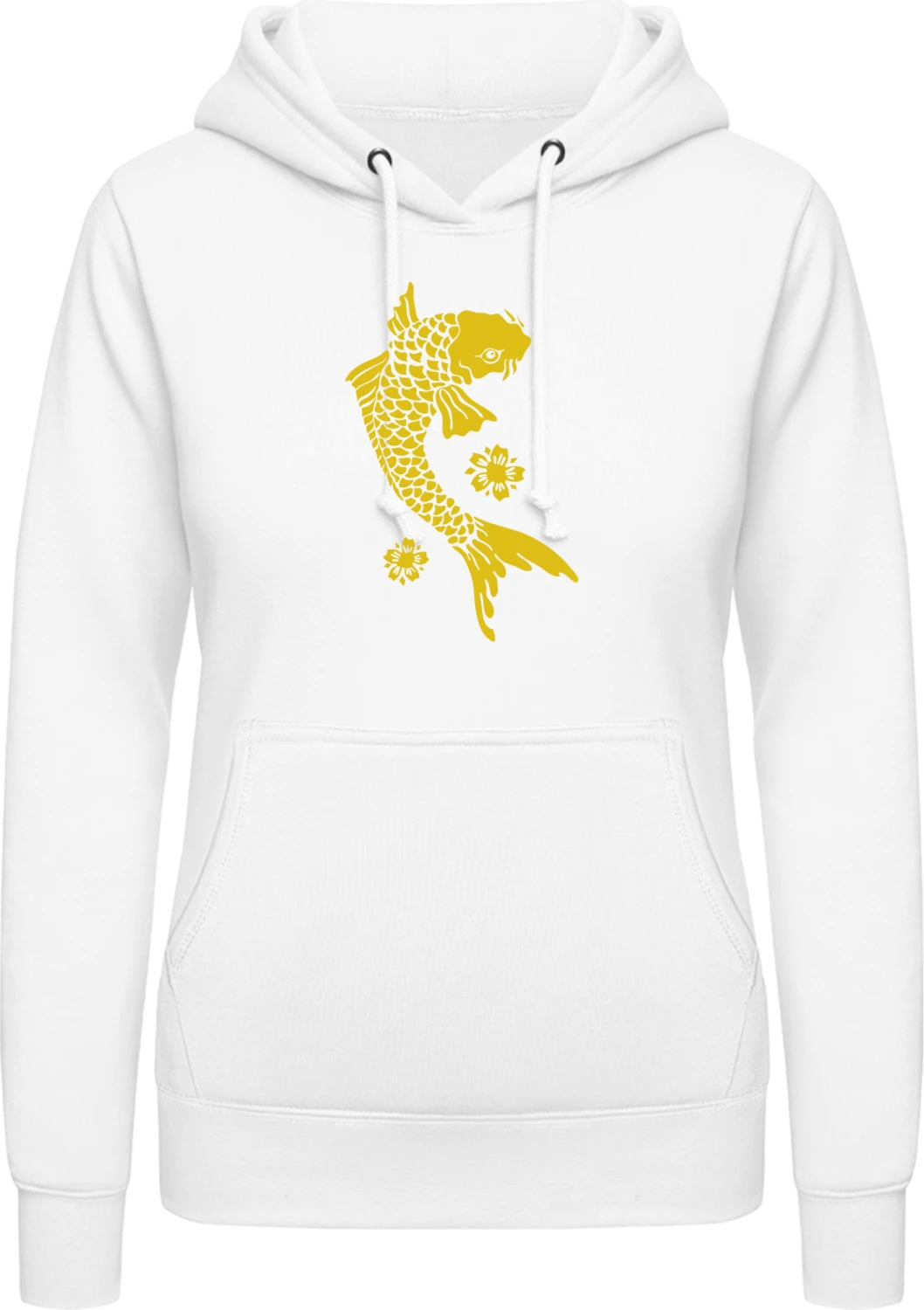 Koi Fish - Arctic white AWDis ladies hoodie - Front