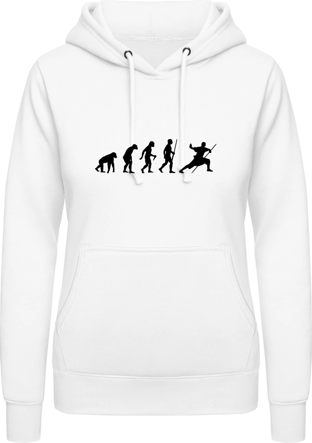 Kung Fu Evolution - Arctic white AWDis ladies hoodie - Front