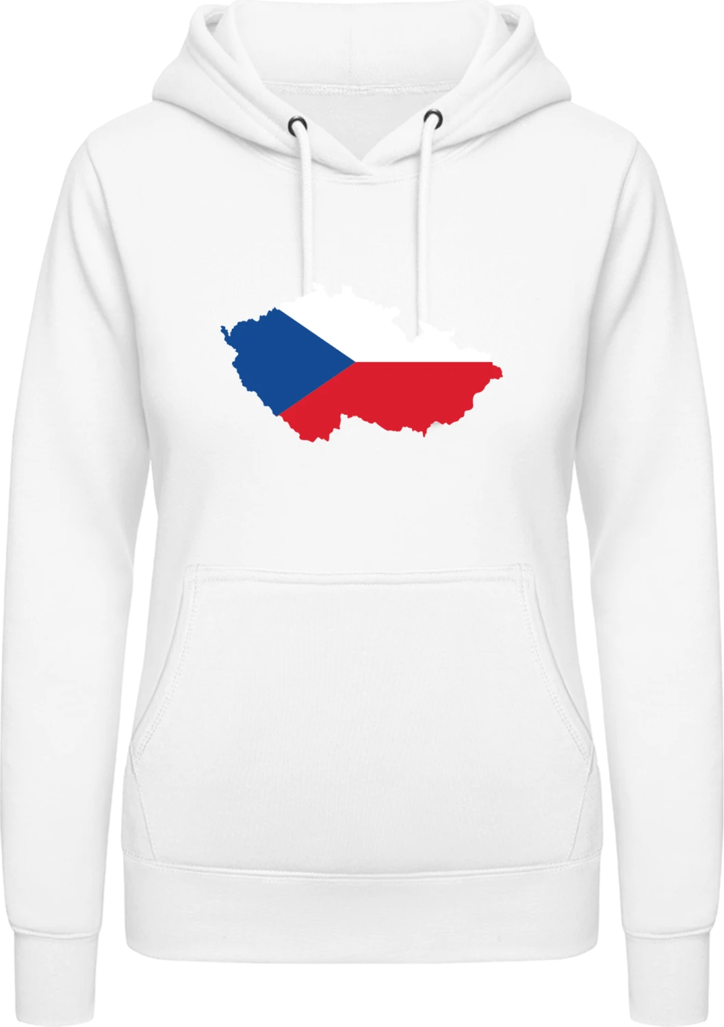 Czech Republic Map - Arctic white AWDis ladies hoodie - Front