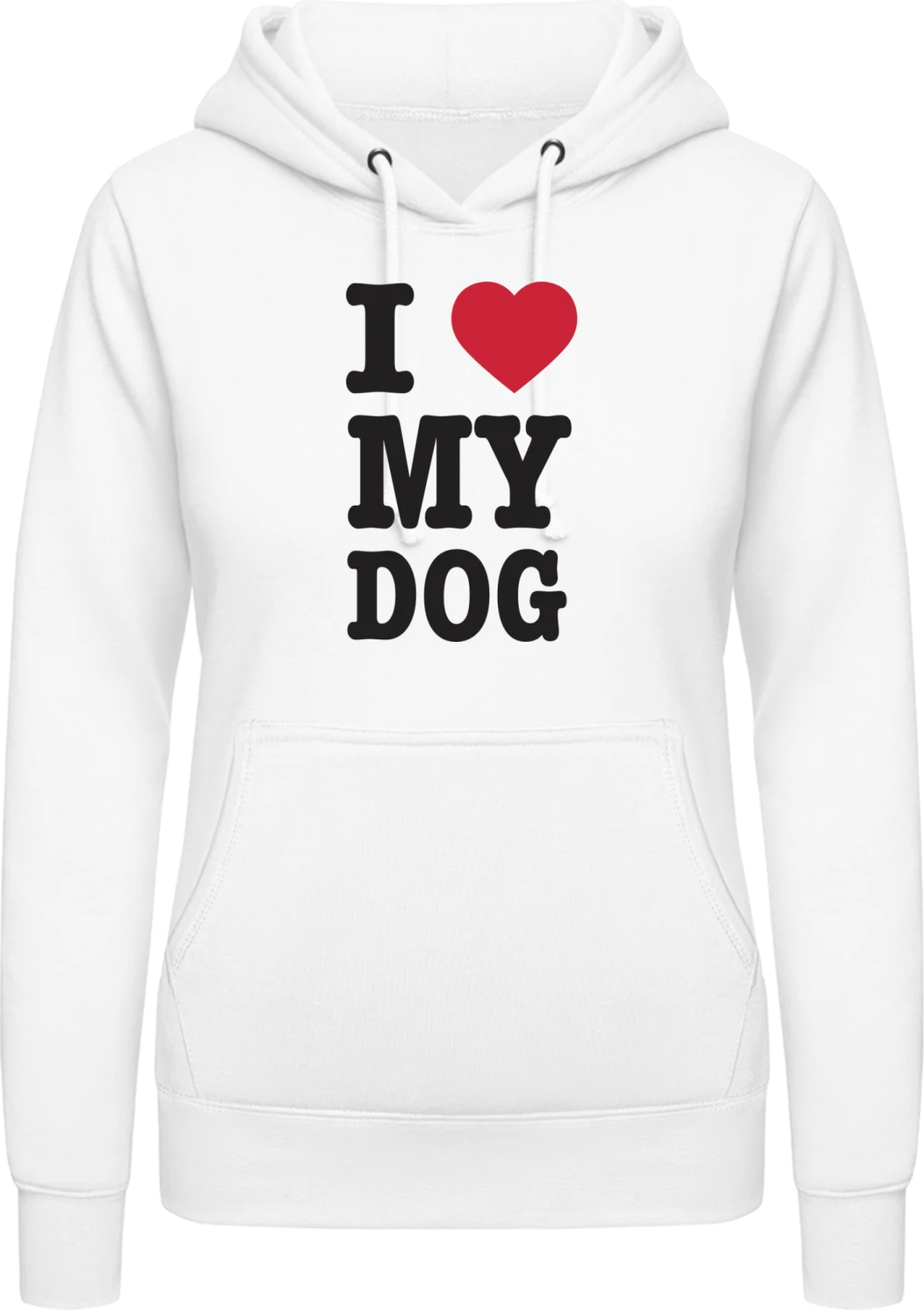 I Love My Dog - Arctic white AWDis ladies hoodie - Front