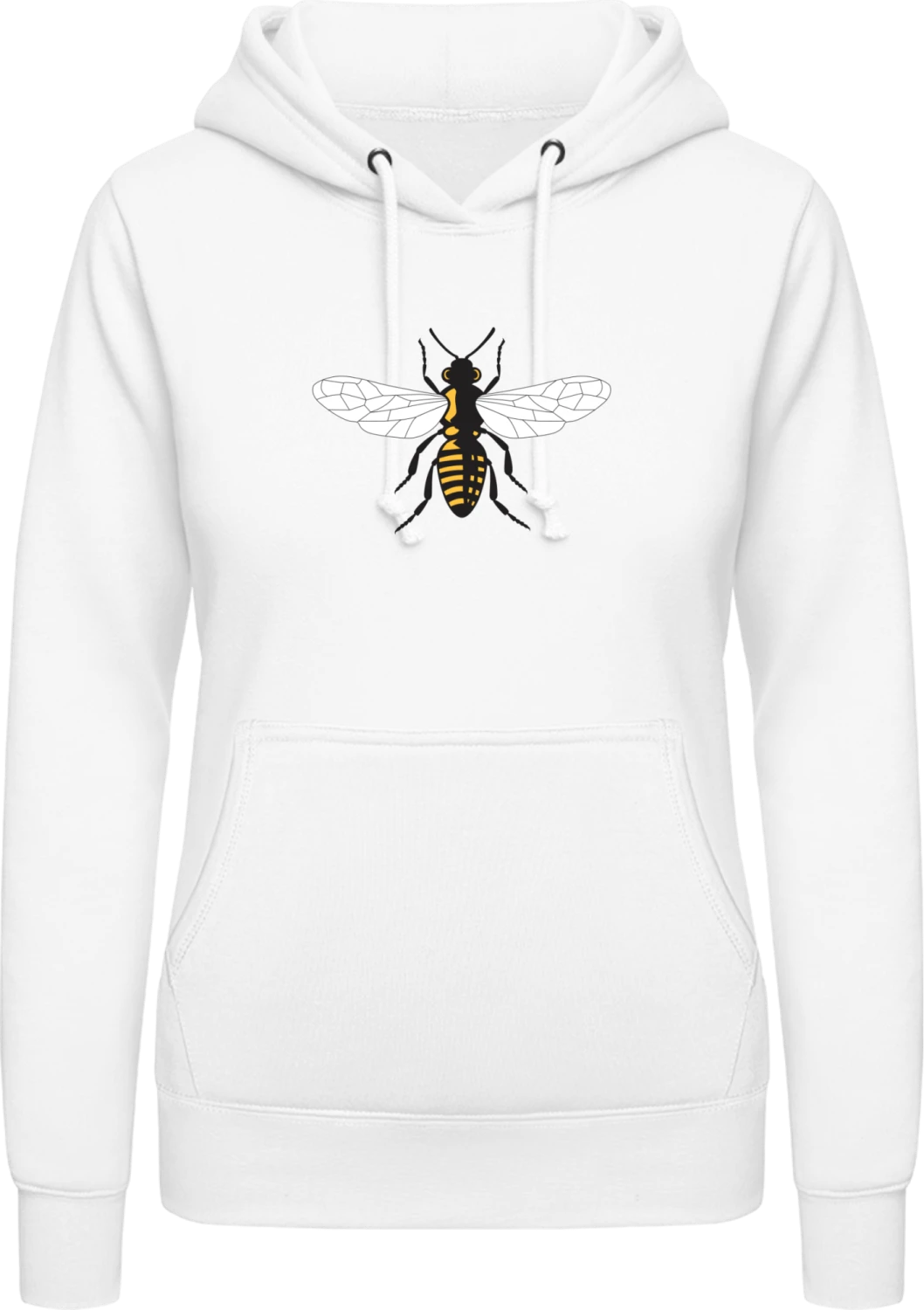 Bee - Arctic white AWDis ladies hoodie - Front