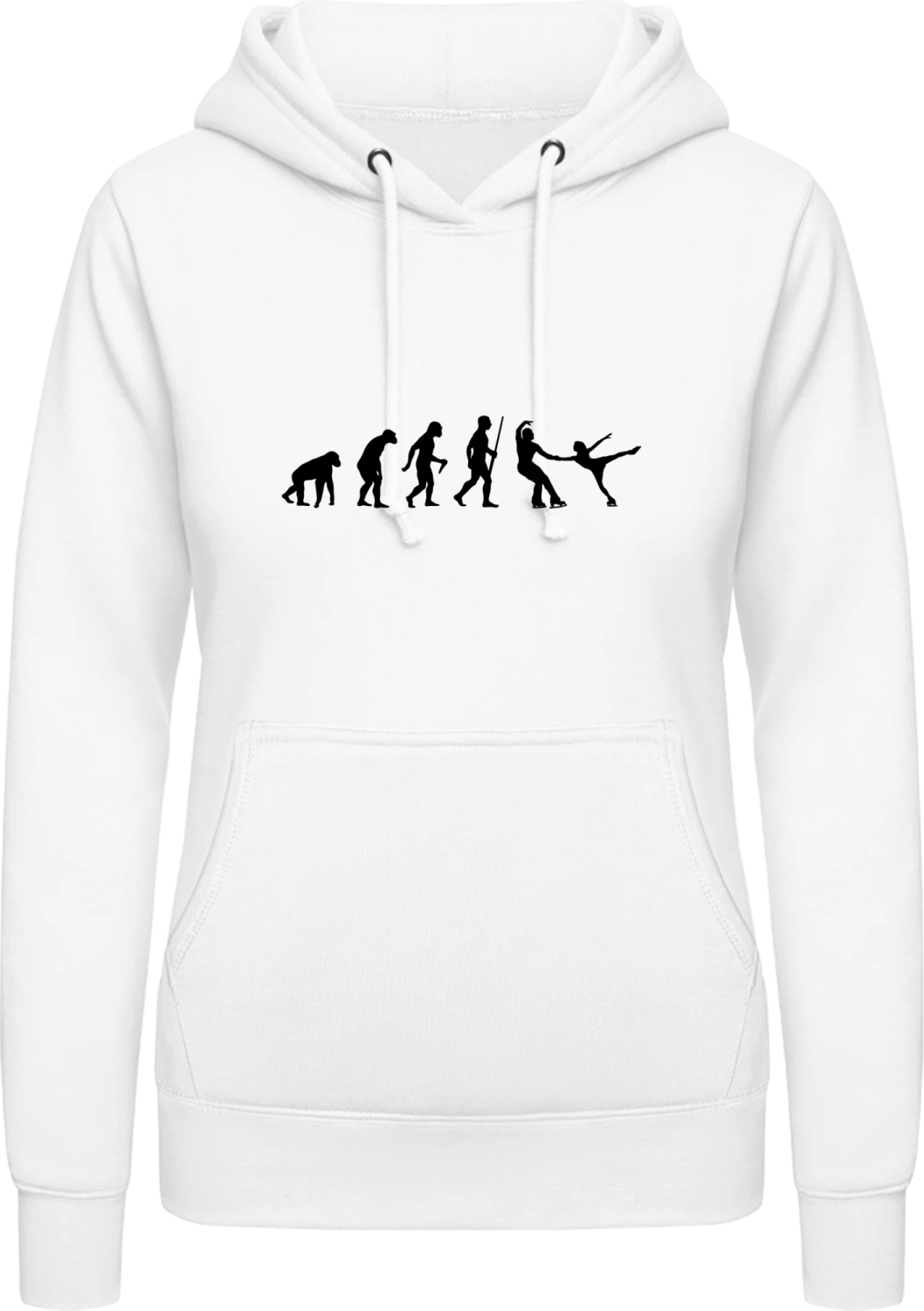 Ice Skating Couple Evolution - Arctic white AWDis ladies hoodie - Front