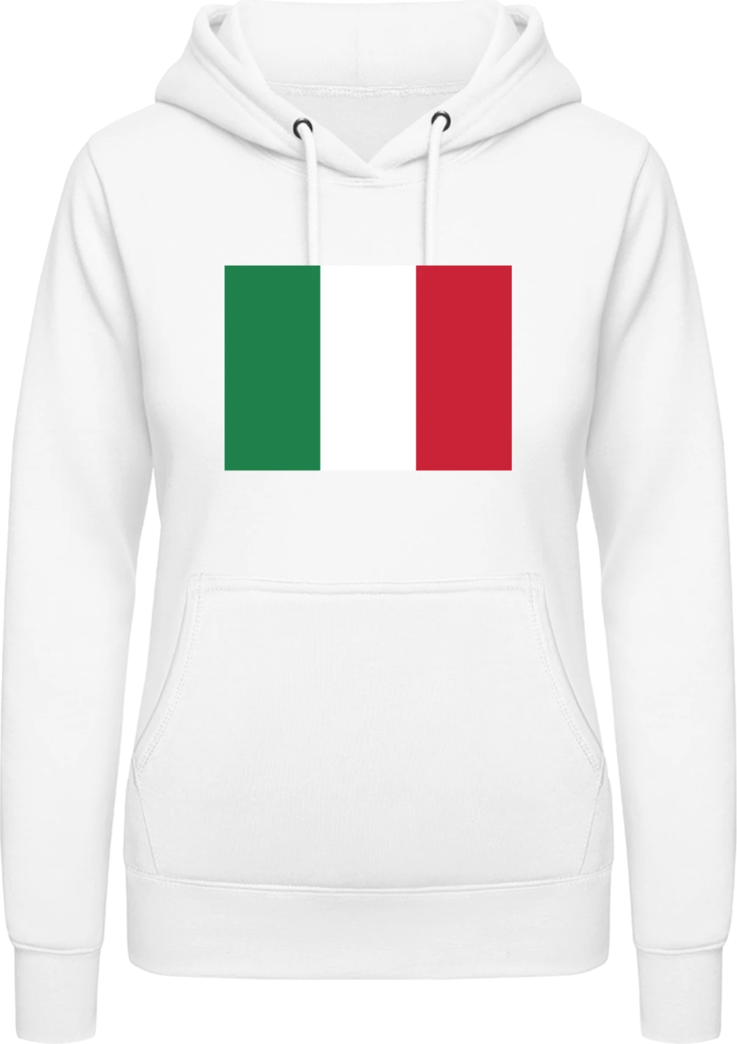 Italy Flag - Arctic white AWDis ladies hoodie - Front