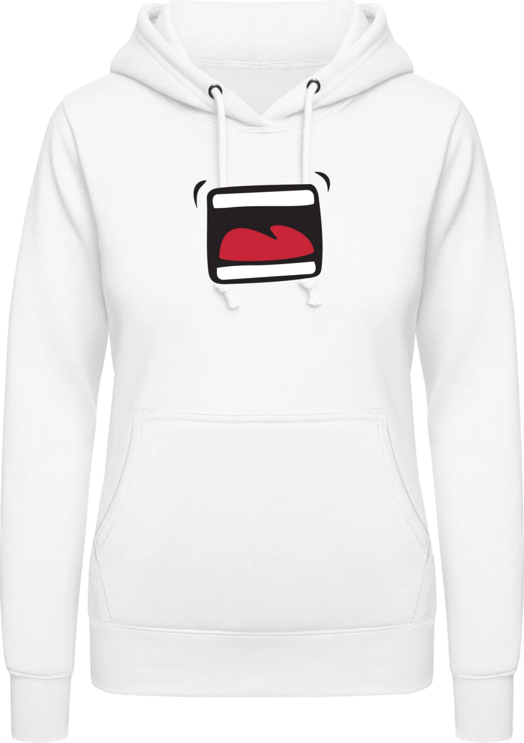 Crying Comic Mouth - Arctic white AWDis ladies hoodie - Front