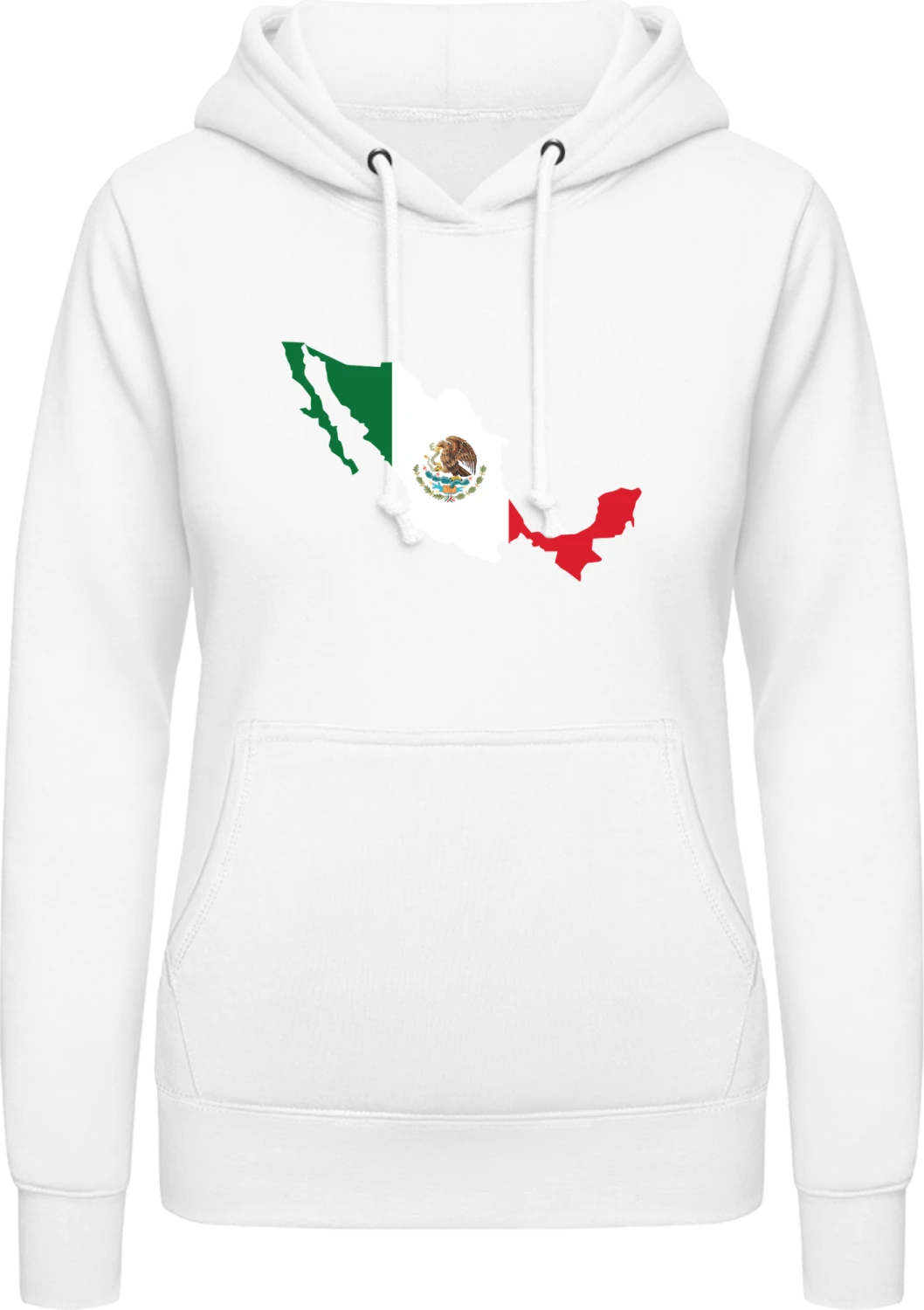 Mexican Map - Arctic white AWDis ladies hoodie - Front