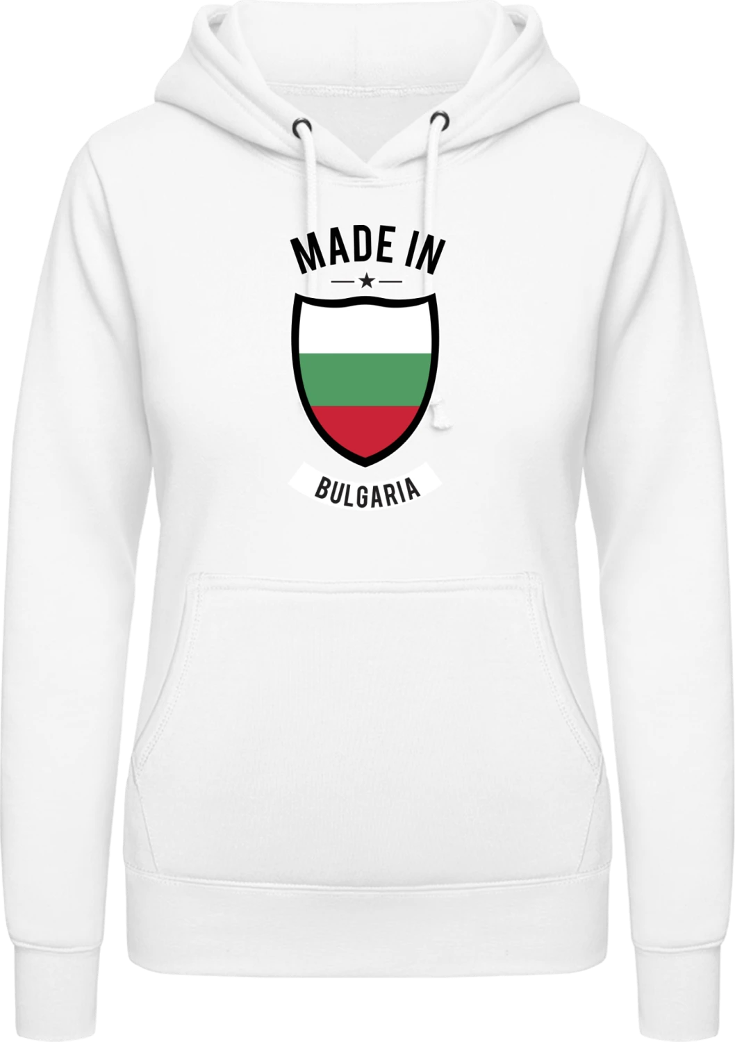 Made in Bulgaria - Arctic white AWDis ladies hoodie - Front