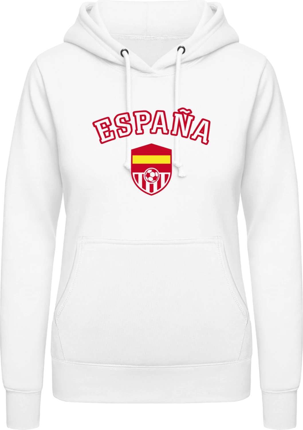 Spain Shield - Arctic white AWDis ladies hoodie - Front