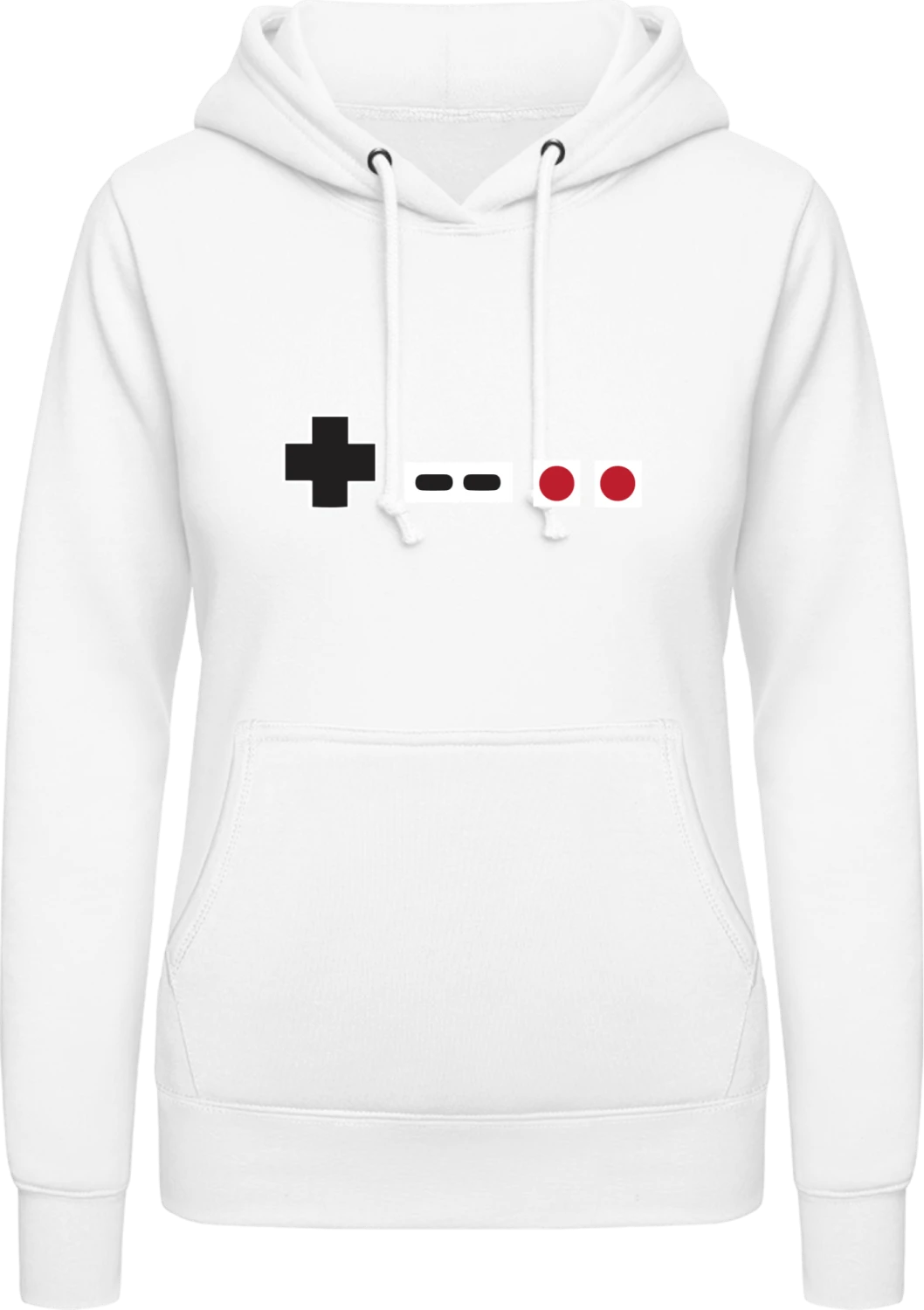 Old School Controller - Arctic white AWDis ladies hoodie - Front