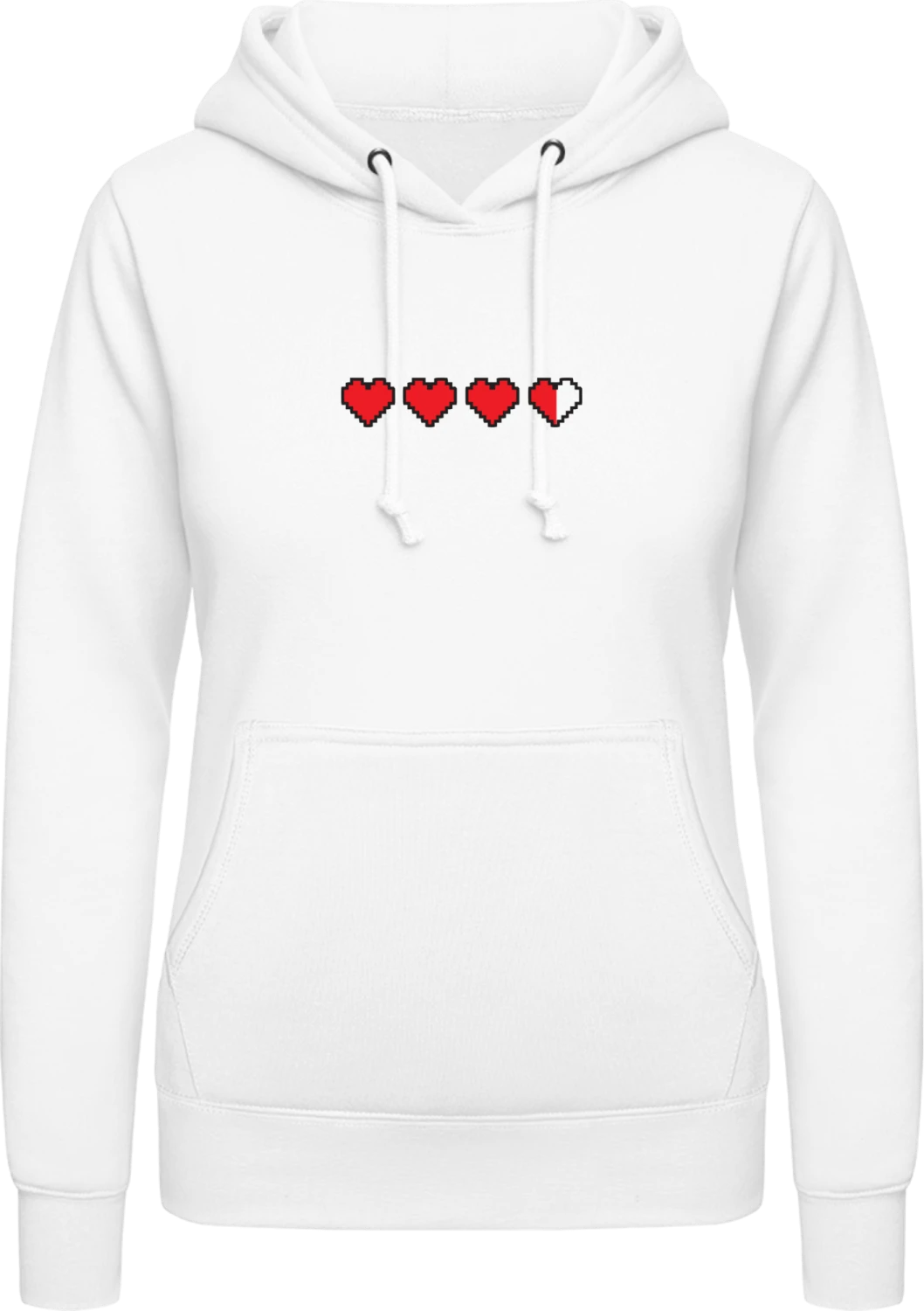 Loading Hearts - Arctic white AWDis ladies hoodie - Front