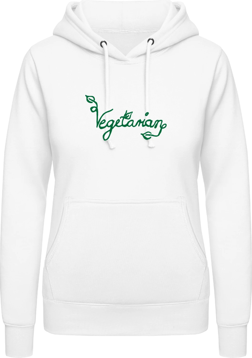 Vegetarian Lifestyle - Arctic white AWDis ladies hoodie - Front