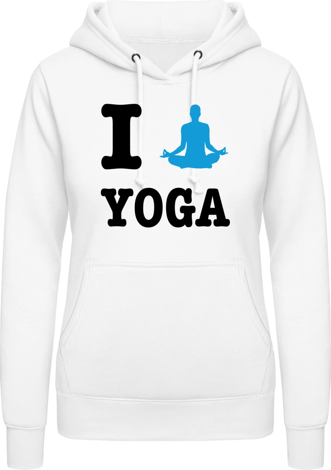 I Love Yoga - Arctic white AWDis ladies hoodie - Front