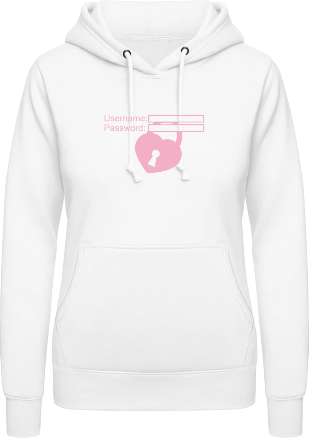 Love Password - Arctic white AWDis ladies hoodie - Front