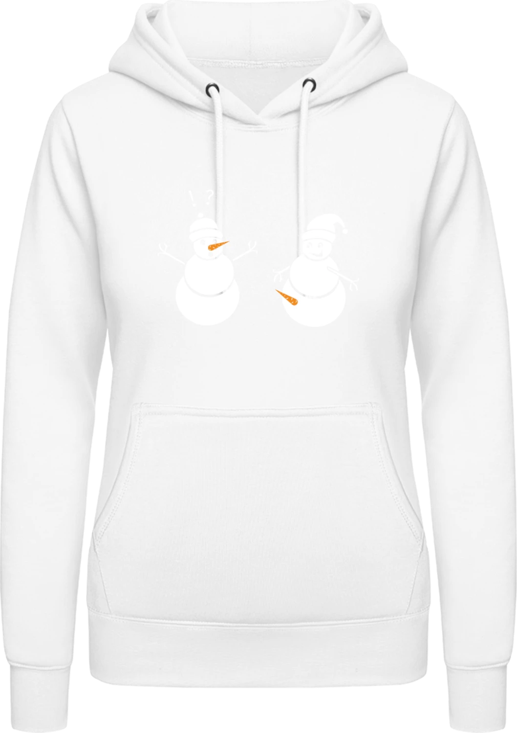 Snowman - Arctic white AWDis ladies hoodie - Front