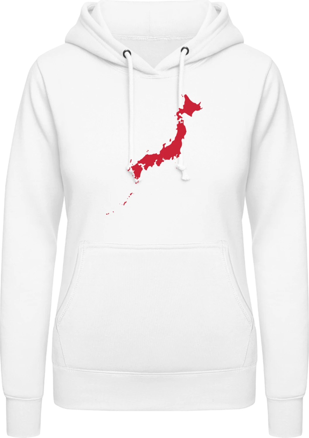 Japan Country - Arctic white AWDis ladies hoodie - Front