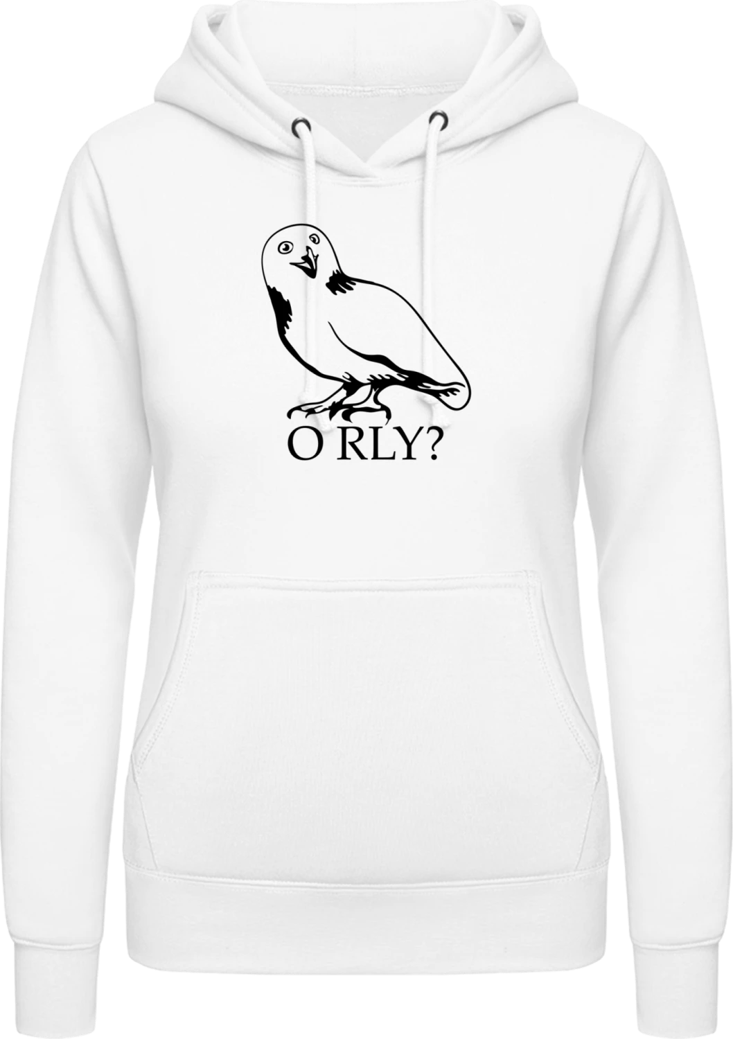 O Rly - Arctic white AWDis ladies hoodie - Front