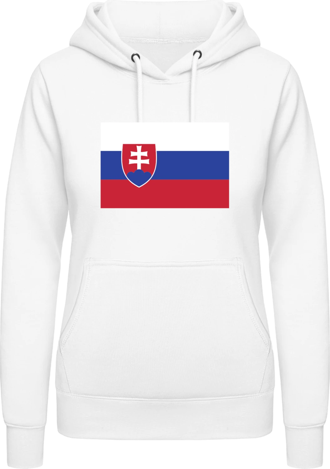 Slovakia Flag - Arctic white AWDis ladies hoodie - Front