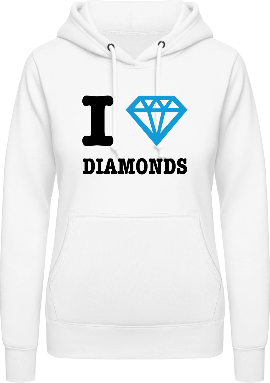 I Love Diamonds - Arctic white AWDis ladies hoodie - Front