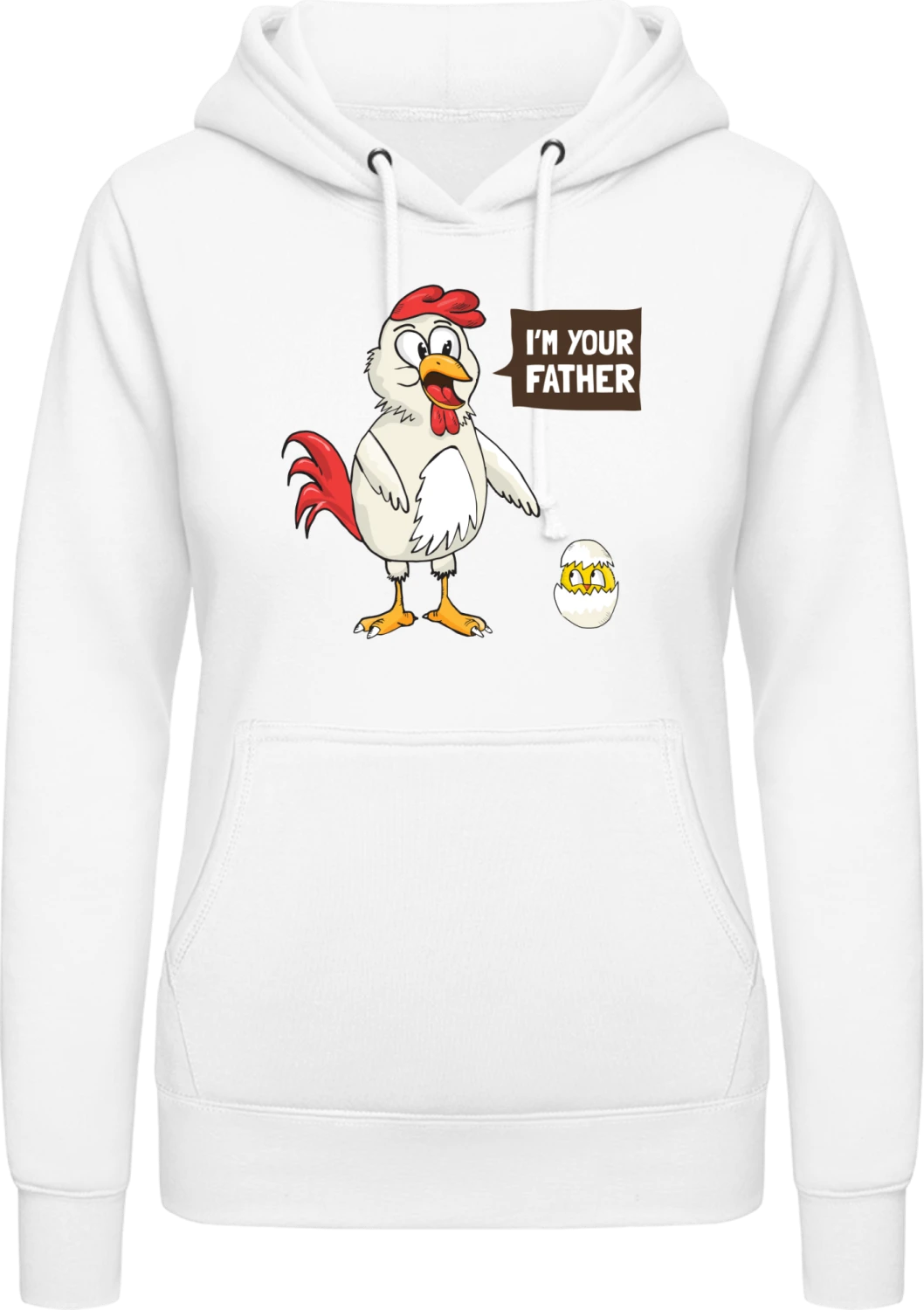 I'm Your Father Easter Egg - Arctic white AWDis ladies hoodie - Front