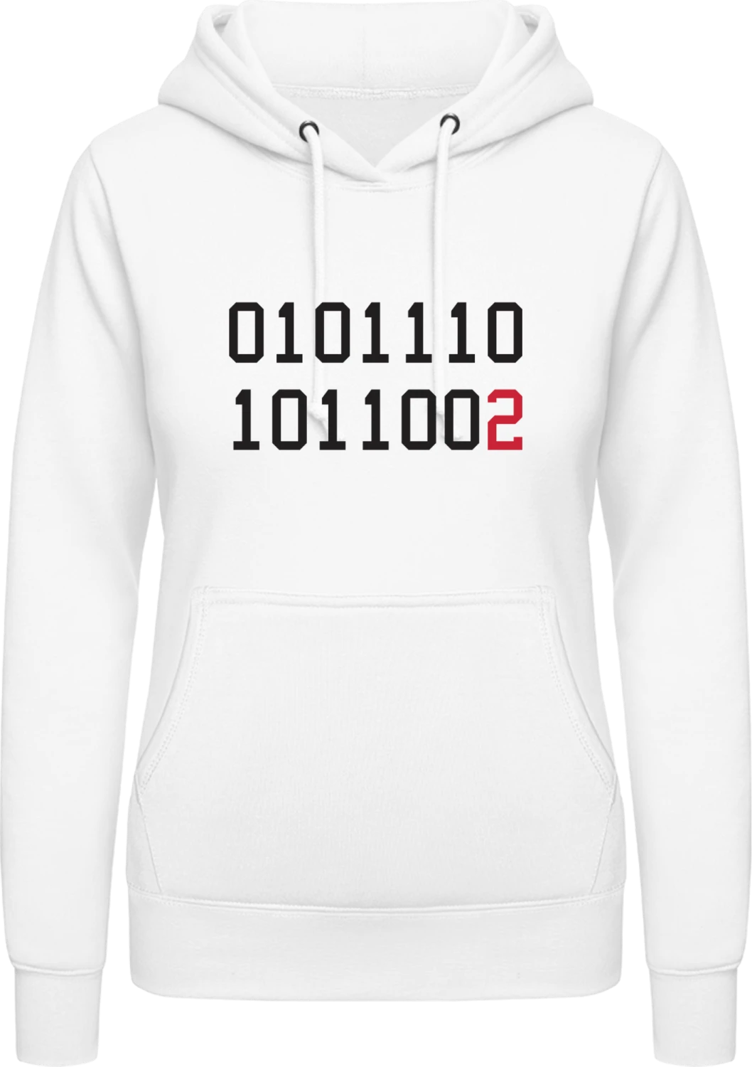 Binary Code Think Different - Arctic white AWDis ladies hoodie - Front