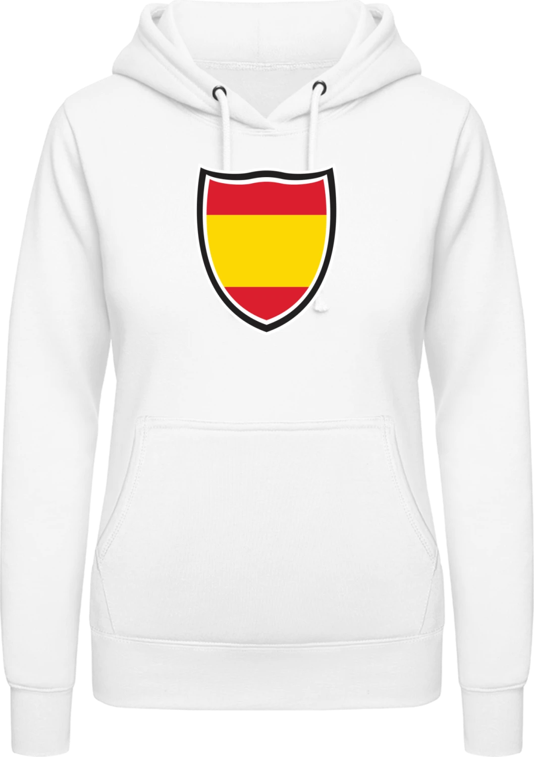 Spain Shield Flag - Arctic white AWDis ladies hoodie - Front