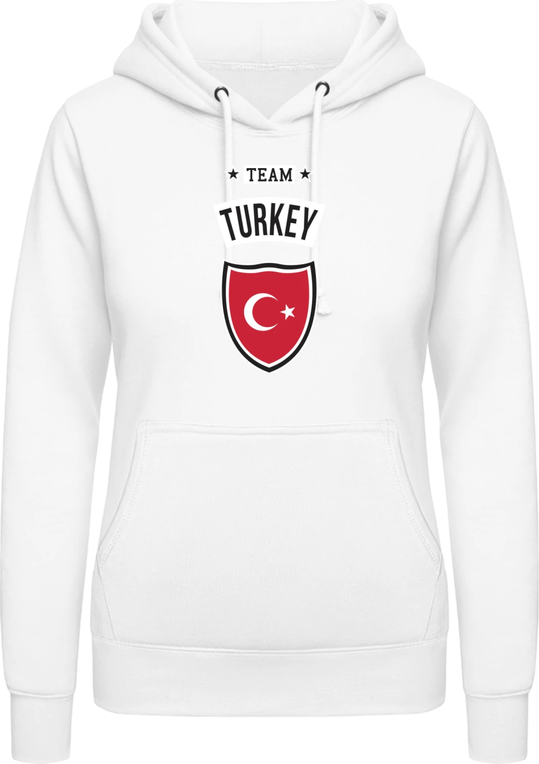 Team Turkey - Arctic white AWDis ladies hoodie - Front