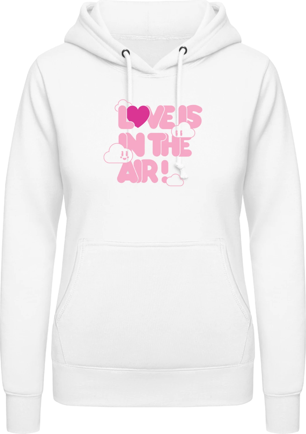 Love Is In The Air - Arctic white AWDis ladies hoodie - Front