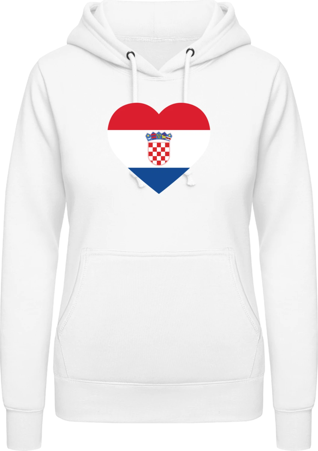 Croatia Heart - Arctic white AWDis ladies hoodie - Front