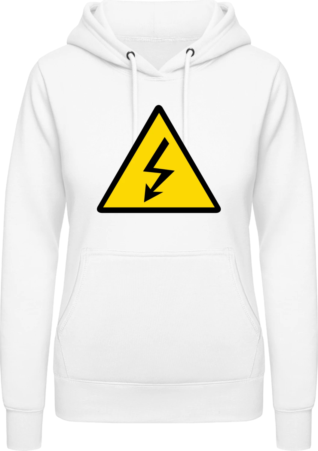 Electricity Warning - Arctic white AWDis ladies hoodie - Front